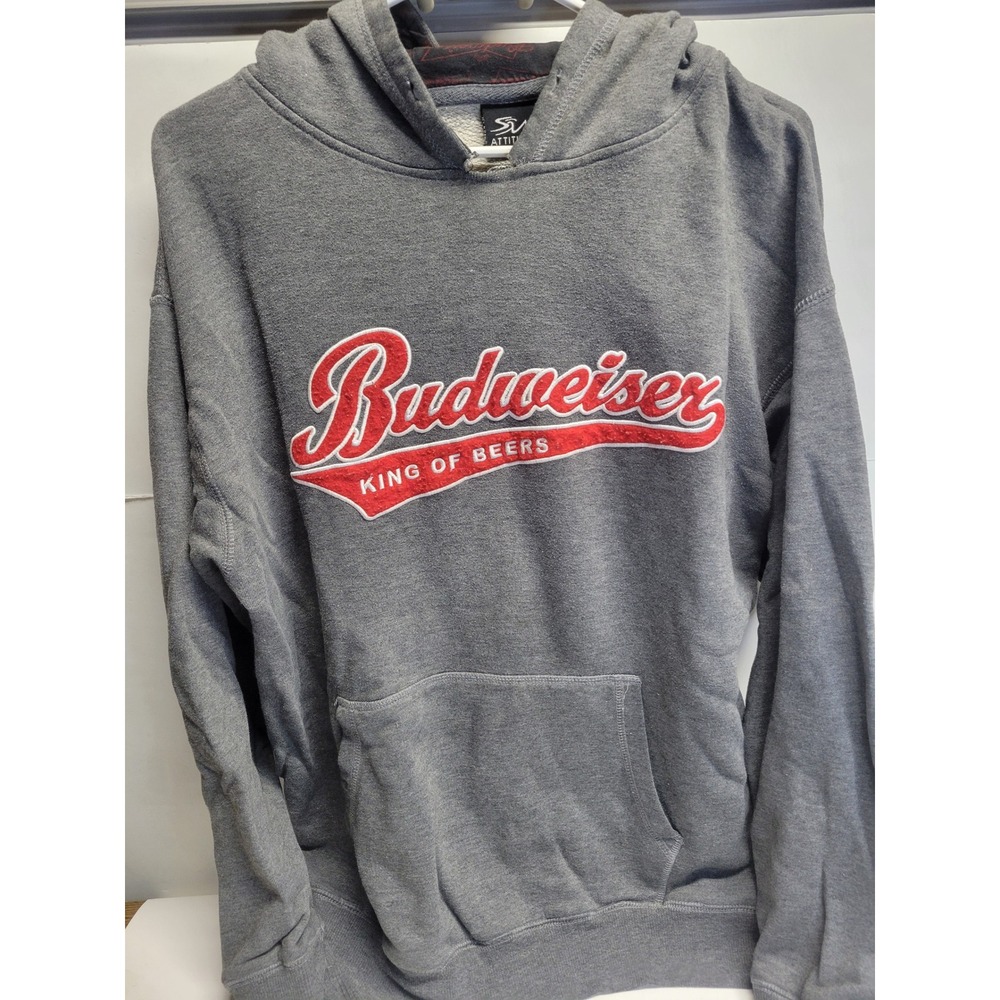 Vtg Budweiser King of Beers Hoodie Sweatshirt Size Medium‎